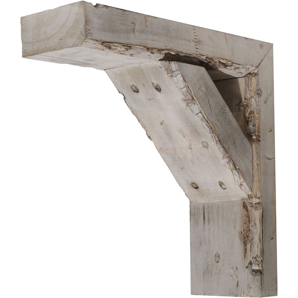 Ekena Millwork 3 1/2"W x 12"D x 12"H Vintage Farmhouse Bracket, Barnwood Decor Collection, Chalk Dust White - BKTB03X12X12TRWH
