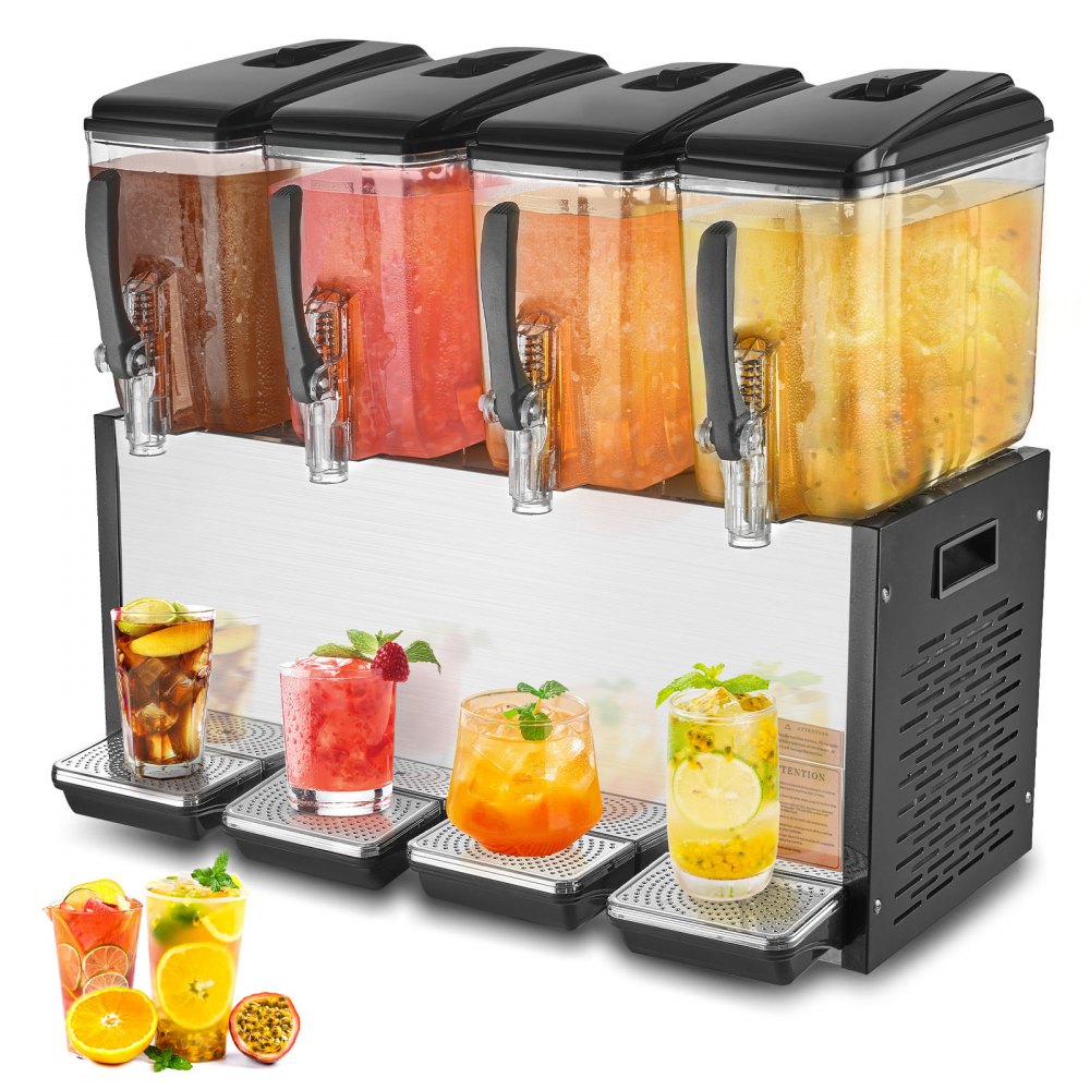 VEVOR Commercial Beverage Dispenser 12L x 4 Tanks Cold Juice Ice Drink Dispenser - SYYLJJBSJXS1YI25UV1