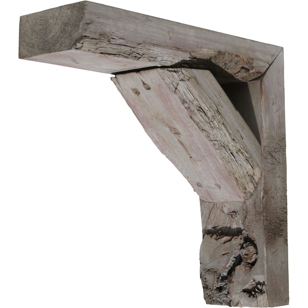 Ekena Millwork 3 1/2"W x 10"D x 12"H Vintage Farmhouse Bracket, Barnwood Decor Collection, Reclaimed Grey - BKTB03X10X12TRGY