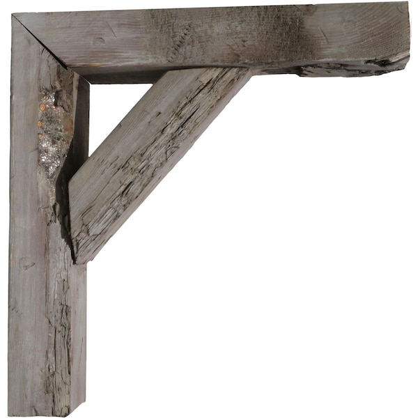 Ekena Millwork 3 1/2"W x 10"D x 12"H Vintage Farmhouse Bracket, Barnwood Decor Collection, Reclaimed Grey - BKTB03X10X12TRGY
