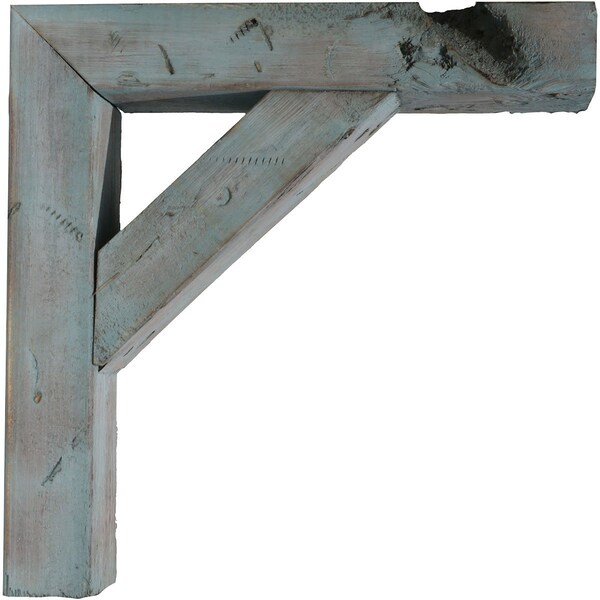 Ekena Millwork 3 1/2"W x 14"D x 18"H Vintage Farmhouse Bracket, Barnwood Decor Collection, Driftwood Blue - BKTB03X14X18TRBU