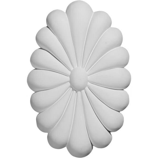 Ekena Millwork 4 3/8"W x 6 3/4"H x 3/4"P Madrid Oval Rosette - ROS04MA