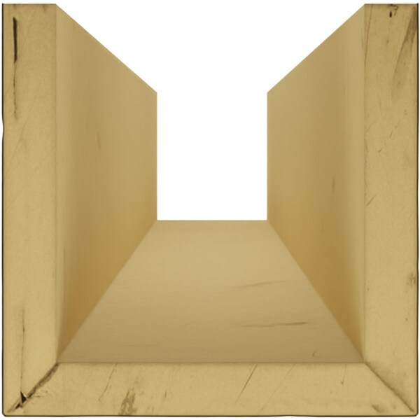 Ekena Millwork 3-Sided (U-beam) Riverwood Endurathane Faux Wood Ceiling Beam, Premium Aged, 12"W x 12"H  x 18'L - BMRW3C0120X120X216ZD