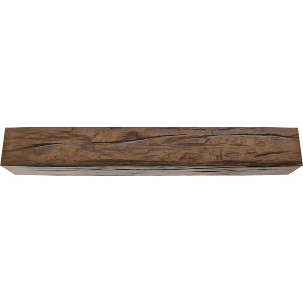 Ekena Millwork 3-Sided (U-beam) Riverwood Endurathane Faux Wood Ceiling Beam, Premium Aged, 12"W x 12"H  x 18'L - BMRW3C0120X120X216ZD