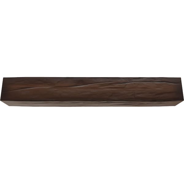 Ekena Millwork 3-Sided (U-beam) Riverwood Endurathane Faux Wood Ceiling Beam, Premium Mahogany, 12"W x 4"H  x 16'L - BMRW3C0120X040X192ZM