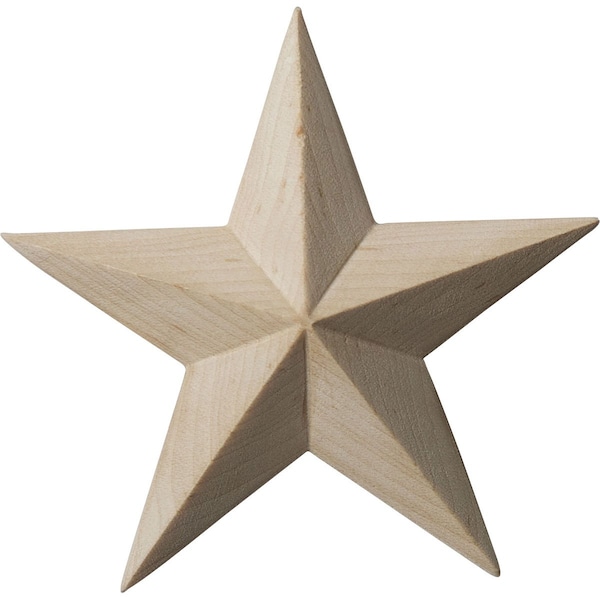 Ekena Millwork 3 1/2"W x 3 1/2"H x 5/8"P Galveston Star Rosette, Cherry - ROS03X03GLCH