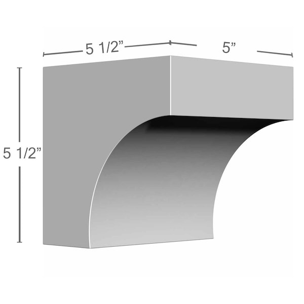 Ekena Millwork 5"W x 5 1/2"D x 5 1/2"H Stockport Bracket - BKT05X05X05ST