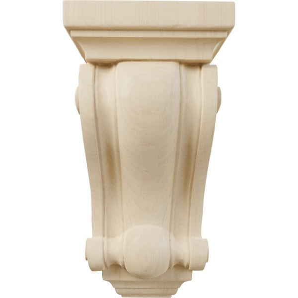 Ekena Millwork 6 1/4"W x 4"D x 12"H Cole Pilaster Wood Corbel, Rubberwood - CORW06X04X12CORW