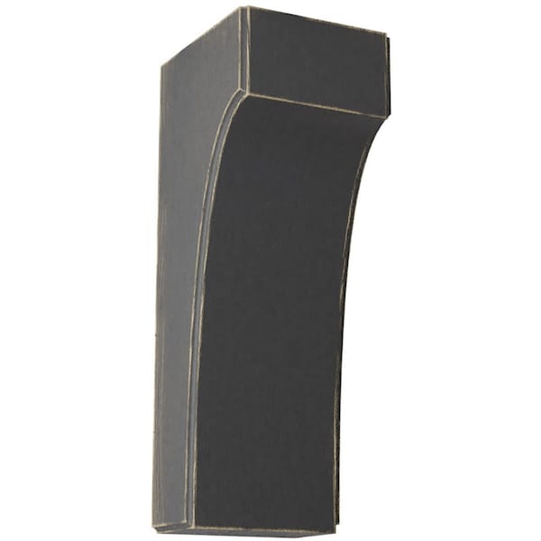 Ekena Millwork 3 1/2"W x 4"D x 10"H Clarksville Wood Vintage Decor Bracket, Black - BKTWD04X04X10CVBL