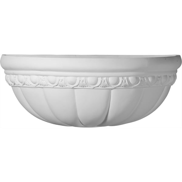 Ekena Millwork 16 1/8"W  x 6 1/4"H x 8 1/4"P Ashford Shell with Egg and Dart Wall Sconce - SCO16X06X08AS