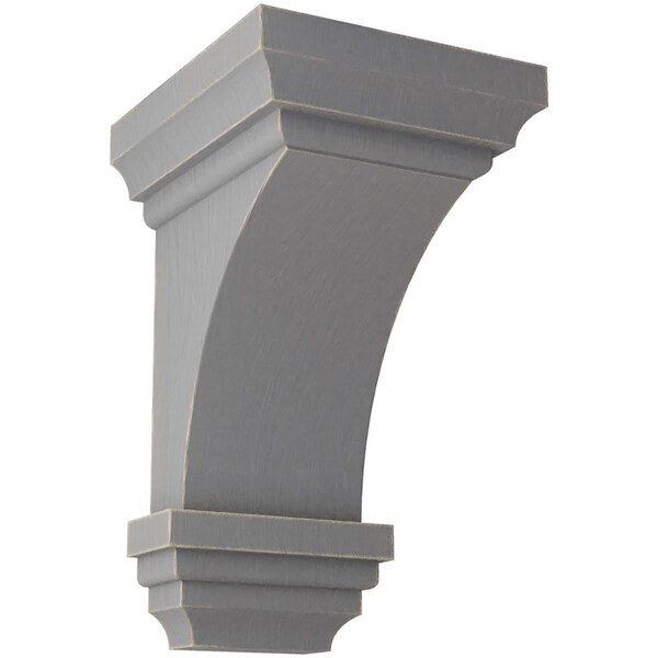 Ekena Millwork 3 1/2"W x 3 3/4"D x 6"H Mini Jefferson Wood Vintage Decor Corbel, Pebble Grey - CORWD03X03X06JEPG
