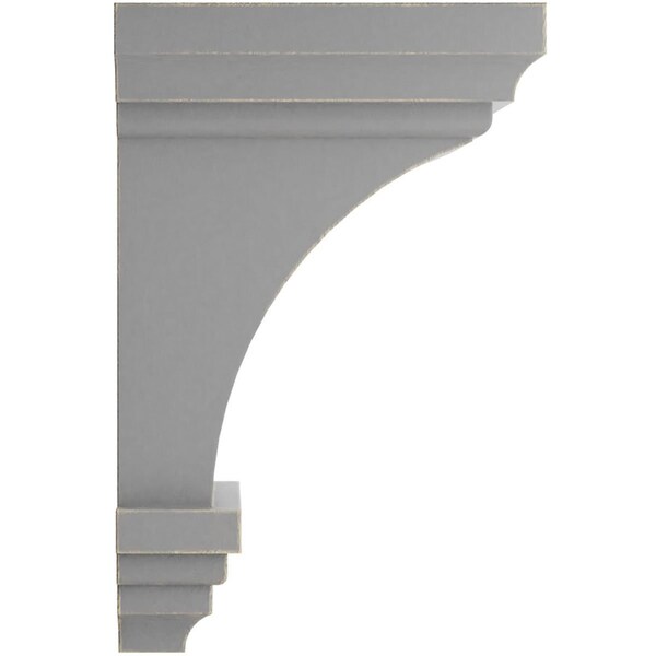 Ekena Millwork 3 1/2"W x 3 3/4"D x 6"H Mini Jefferson Wood Vintage Decor Corbel, Pebble Grey - CORWD03X03X06JEPG