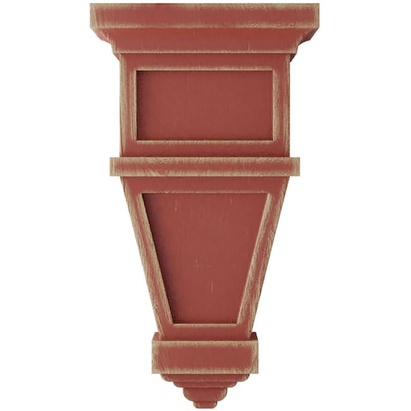 Ekena Millwork 6"W x 4"D x 11"H Alpine Wood Vintage Decor Corbel, Salvage Red - CORWD06X04X11APRD