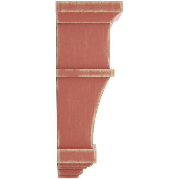 Ekena Millwork 6"W x 4"D x 11"H Alpine Wood Vintage Decor Corbel, Salvage Red - CORWD06X04X11APRD