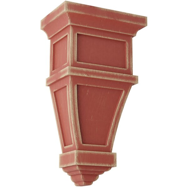 Ekena Millwork 6"W x 4"D x 11"H Alpine Wood Vintage Decor Corbel, Salvage Red - CORWD06X04X11APRD