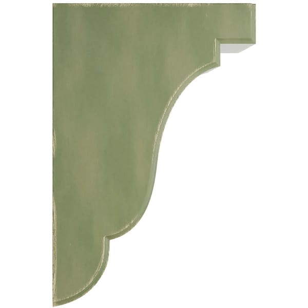 Ekena Millwork 3 1/2"W x 5"D x 7 1/2"H Bedford Wood Vintage Decor Bracket, Restoration Green - BKTWD04X05X08BEGR