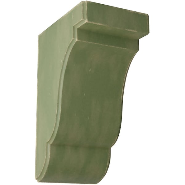 Ekena Millwork 3 1/2"W x 5"D x 7 1/2"H Bedford Wood Vintage Decor Bracket, Restoration Green - BKTWD04X05X08BEGR