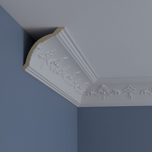 Ekena Millwork 4 1/4"H x 4 1/8"P x 5 7/8"F x 94 1/2"L, (8" Repeat), Sydney Crown Moulding - MLD04X04X05SY