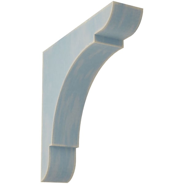 Ekena Millwork 1 3/4"W x 8"D x 8"H Medium Olympic Wood Vintage Decor Bracket, Driftwood Blue - BKTWD01X08X08OLBU