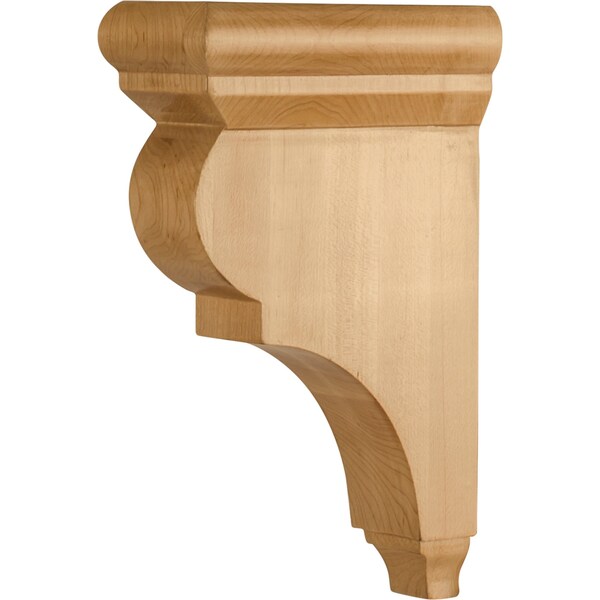 Hardware Resources 3" Wx6-1/2"Dx10"H Rubberwood Smooth Corbel - CORG-3-RW