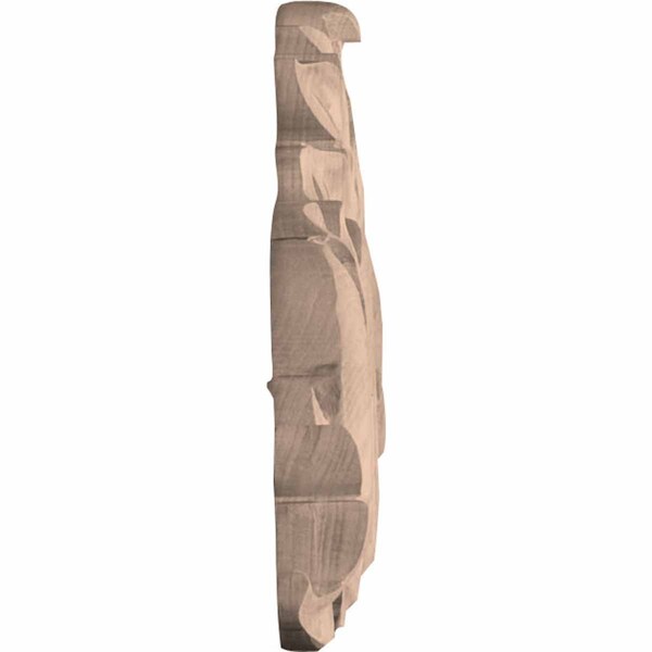 Ekena Millwork 36 1/2"W x 6 1/4"H x 1"D Large Green Leaf Center with Scrolls, Rubberwood - ONL36X06X01LFRW