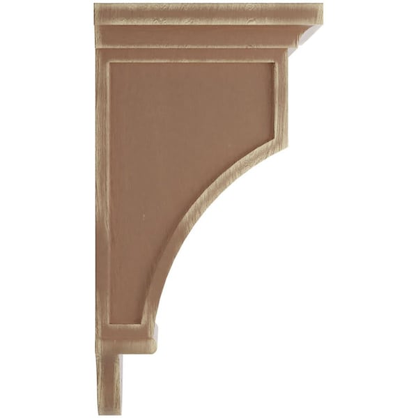 Ekena Millwork 7 1/2"W x 7 1/2"D x 14"H Arts and Crafts Wood Vintage Decor Corbel, Weathered Brown - CORWD07X07X14ARBR