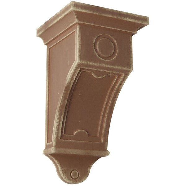 Ekena Millwork 7 1/2"W x 7 1/2"D x 14"H Arts and Crafts Wood Vintage Decor Corbel, Weathered Brown - CORWD07X07X14ARBR