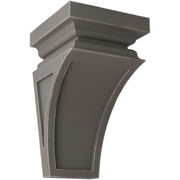 Ekena Millwork 3 1/2"W x 3 3/4"D x 6"H Mini Nevio Wood Vintage Decor Corbel, Reclaimed Grey - CORWD03X03X06NEGY