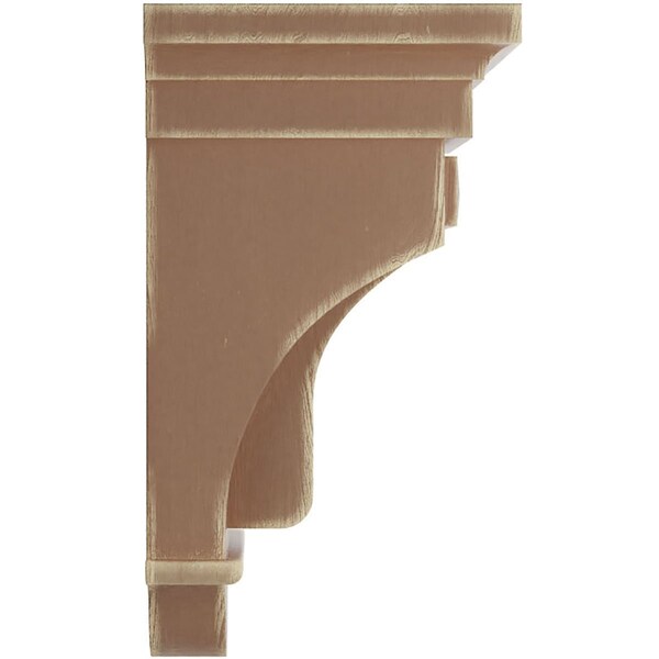 Ekena Millwork 5 1/2"W x 5 1/2"D x 10"H Raised Fluting Wood Vintage Decor Corbel, Weathered Brown - CORWD05X05X10RABR