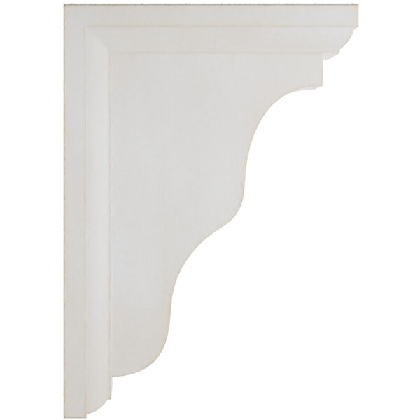 Ekena Millwork 2 1/4"W x 5"D x 7"H Hamilton Traditional Wood Vintage Decor Bracket, Chalk Dust White - BKTWD02X05X07HAWH