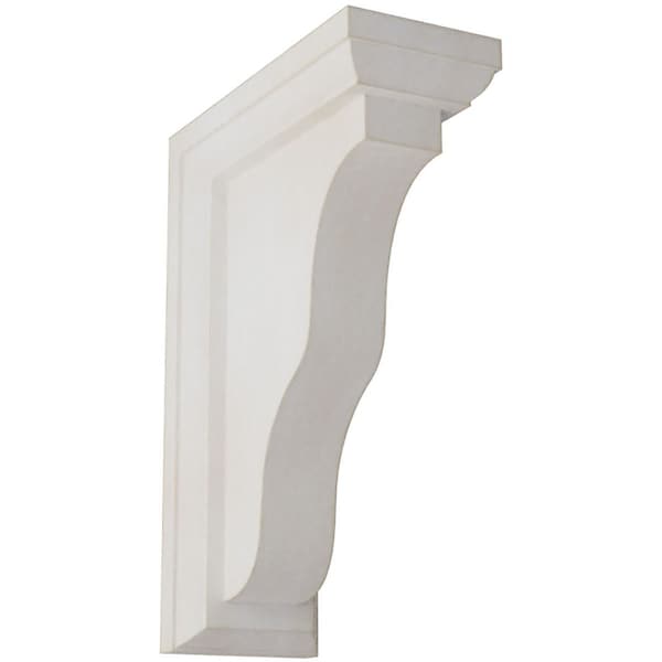 Ekena Millwork 2 1/4"W x 5"D x 7"H Hamilton Traditional Wood Vintage Decor Bracket, Chalk Dust White - BKTWD02X05X07HAWH