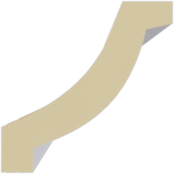 Ekena Millwork 1 1/2"H x 1 1/2"P x 2 1/8"F x 94 1/2"L Ashford Smooth Mini Crown Moulding - MLD01X01X02AS