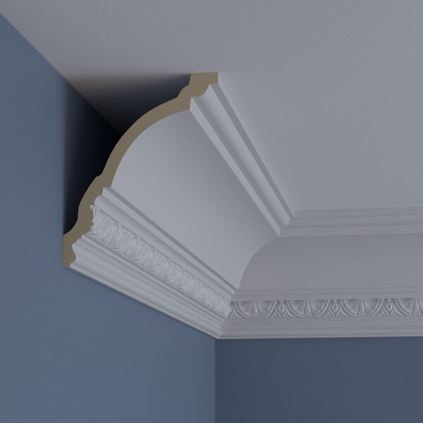 Ekena Millwork 6 3/4"H x 5 1/2"P x 8 3/4"F x 94 1/2"L Shell Crown Moulding - MLD07X06X09SH