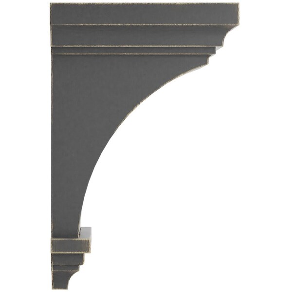 Ekena Millwork 7"W x 7 3/4"D x 14"H Jumbo Jefferson Wood Vintage Decor Corbel, Black - CORWD07X07X14JEBL