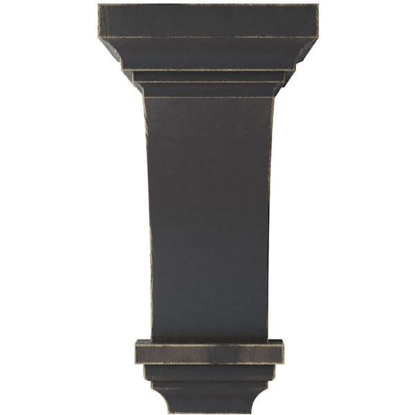 Ekena Millwork 7"W x 7 3/4"D x 14"H Jumbo Jefferson Wood Vintage Decor Corbel, Black - CORWD07X07X14JEBL