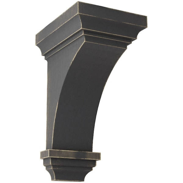 Ekena Millwork 7"W x 7 3/4"D x 14"H Jumbo Jefferson Wood Vintage Decor Corbel, Black - CORWD07X07X14JEBL