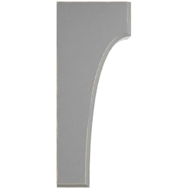 Ekena Millwork 3 1/2"W x 4"D x 10"H Clarksville Wood Vintage Decor Bracket, Pebble Grey - BKTWD04X04X10CVPG
