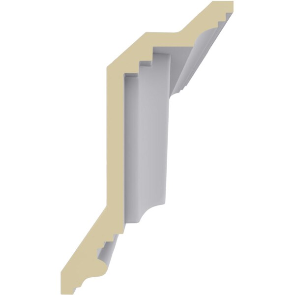 Ekena Millwork 8 1/2"H x 5"P x 9 7/8"F x 94 1/2"L, (5 7/8" Repeat), Nouveau Crown Moulding - MLD08X05X09NO