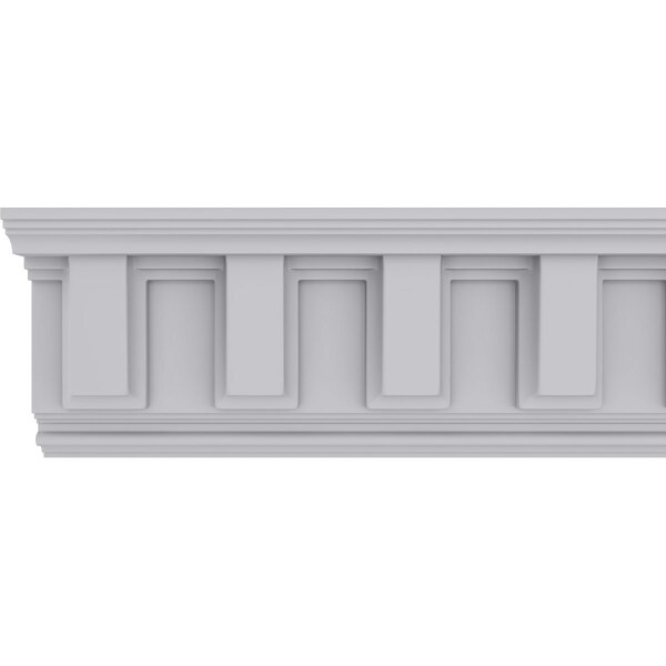 Ekena Millwork 8 1/2"H x 5"P x 9 7/8"F x 94 1/2"L, (5 7/8" Repeat), Nouveau Crown Moulding - MLD08X05X09NO