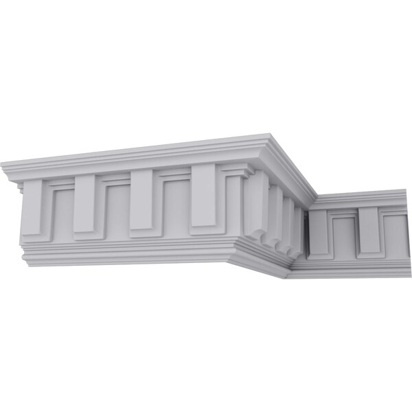 Ekena Millwork 8 1/2"H x 5"P x 9 7/8"F x 94 1/2"L, (5 7/8" Repeat), Nouveau Crown Moulding - MLD08X05X09NO