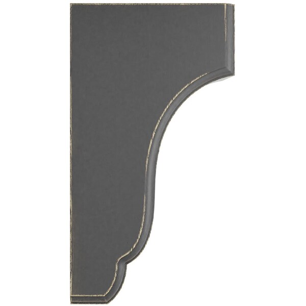 Ekena Millwork 4 3/4"W x 5 1/2"D x 10"H Capistrano Mission Wood Vintage Decor Corbel, Black - CORWD04X05X10CPBL