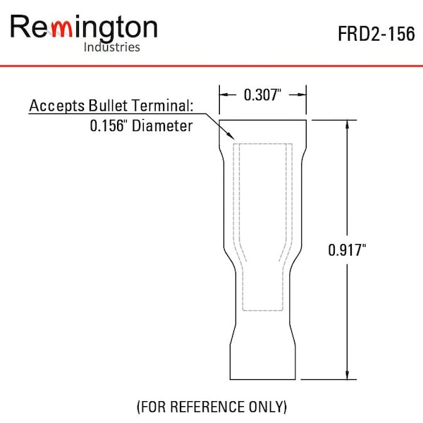 Terminales de bala Remington Industries, hembra, aisladas con PVC, cable de 14-16 AWG, azules, 10 piezas - FRD2-156-10