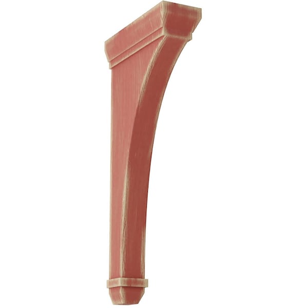 Ekena Millwork 2 1/4"W x 7"D x 14"H Stockport Wood Vintage Decor Bracket, Salvage Red - BKTWD02X07X14STRD