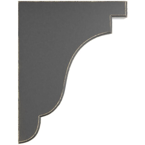 Ekena Millwork 1 3/4"W x 7 1/4"D x 9 1/2"H Bedford Wood Vintage Decor Bracket, Black - BKTWD02X07X10BEBL