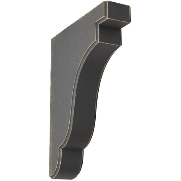 Ekena Millwork 1 3/4"W x 7 1/4"D x 9 1/2"H Bedford Wood Vintage Decor Bracket, Black - BKTWD02X07X10BEBL