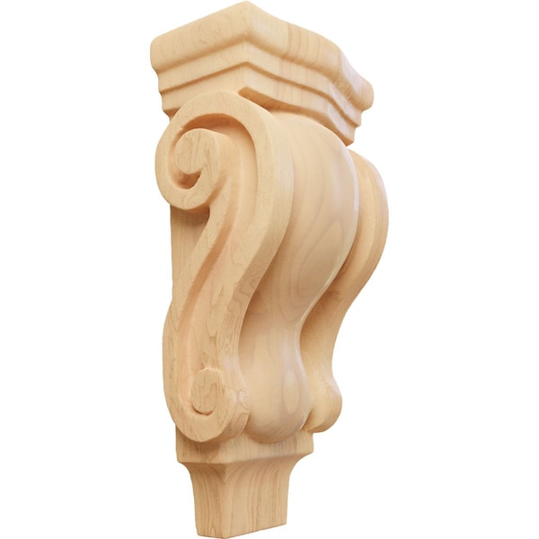 Ekena Millwork 3"W x 1 3/4"D x 6"H Extra Small Traditional Pilaster Wood Corbel, Red Oak - CORW03X02X06PTRO