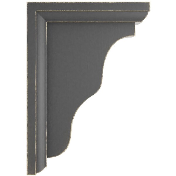 Ekena Millwork 2 1/4"W x 5"D x 7"H Hamilton Traditional Wood Vintage Decor Bracket, Black - BKTWD02X05X07HABL