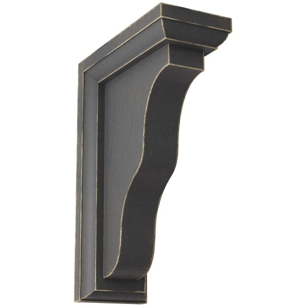 Ekena Millwork 2 1/4"W x 5"D x 7"H Hamilton Traditional Wood Vintage Decor Bracket, Black - BKTWD02X05X07HABL