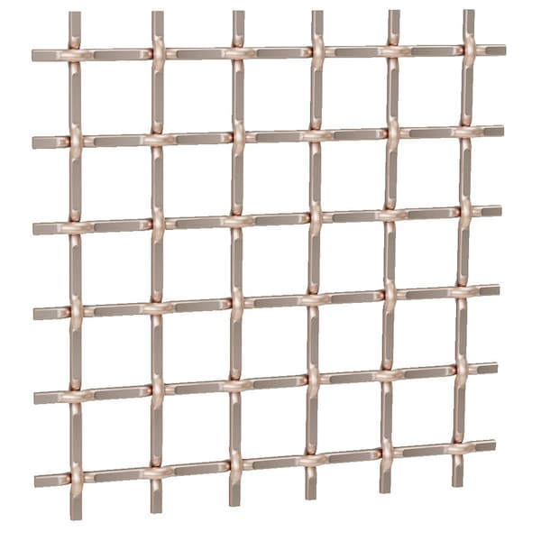 Designs Of Distinction .5in Round Single Square Decorative Grille - Antique Copper, 24in W x 36in L Sheet - 01SQ2436214FAC1