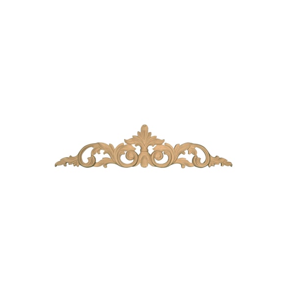 Osborne Wood Products 4 x 16 x 5/8 Small Acanthus Leaf Center in Rubberwood (pain - 891805RW
